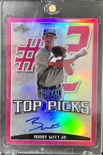 2019 Leaf Metal Top Picks Pink Prismatic Bobby Witt Jr. Auto Rookie 17/20 TP-BWJ