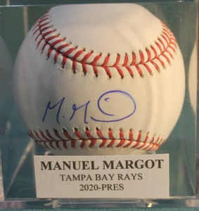 MANUEL MARGOT  2020-PRES TAMPA BAY RAYS   SIGNED BASEBALL(JSA Auth) - Picture 1 of 2