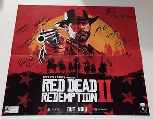 Roger Clark +8 Signed Poster Red Dead Redemption Authentic Auto JSA LOA COA - Picture 1 of 9