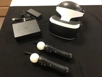 Sony Playstation VR Virtual Reality VR Headset Black with Controllers CUH-ZVR1 - Image 1 of 4