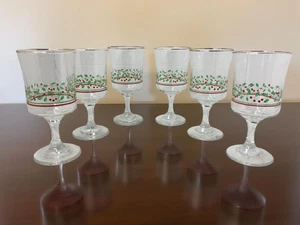 6er Set 1985 Libbey Glas für Arby's Holly Berry Mistelgläser Holiday Drin - Bild 1 von 8