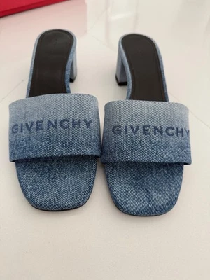 Sandalias deslizantes de mezclilla GIVENCHY tacón bloque 40 Foto 1 de 4