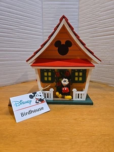 Disney Mickey Mouse Wood Cottage Birdhouse NWT Indoor/Outdoor Nature - Picture 1 of 11