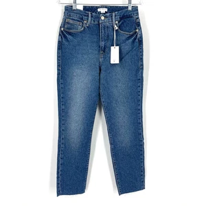 Jeans ajustados Good American Good Crop dobladillo crudo azul 940 talla 8/29 - Imagen 1 de 8