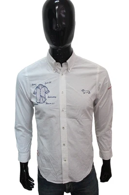 Harmont & Blaine Men's Sea Line Shirt S White Cotton Embroidery Logo Regular Fit - Image 1 of 4