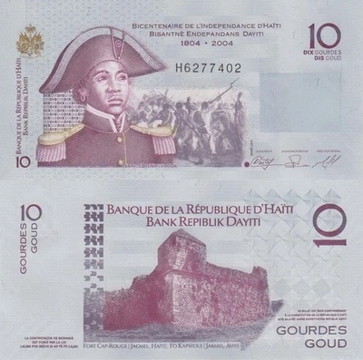 Haiti 10 Gourdes (2010) - Belair/Fort/p-272d, B845d UNC - Image 1 of 3