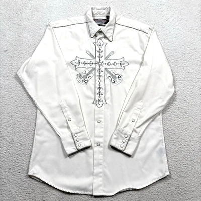 VTG Brooks & Dunn Western Shirt Men M White Cross Guitar Pearl Snap Cowboy Rodeo - Image 1 of 4