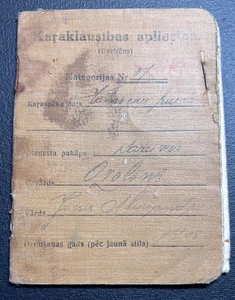 Papeles de identificación originales del ejército letón de antes de la guerra Janis Ozolins caballería raros - Imagen 1 de 12