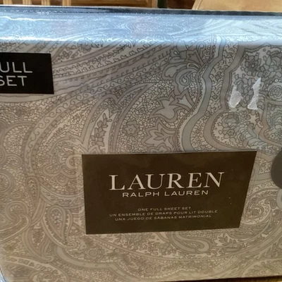 Juego completo de sábanas Ralph Lauren coral playa cachemira gris 4p cabaña elegante azul floral Foto 1 de 4