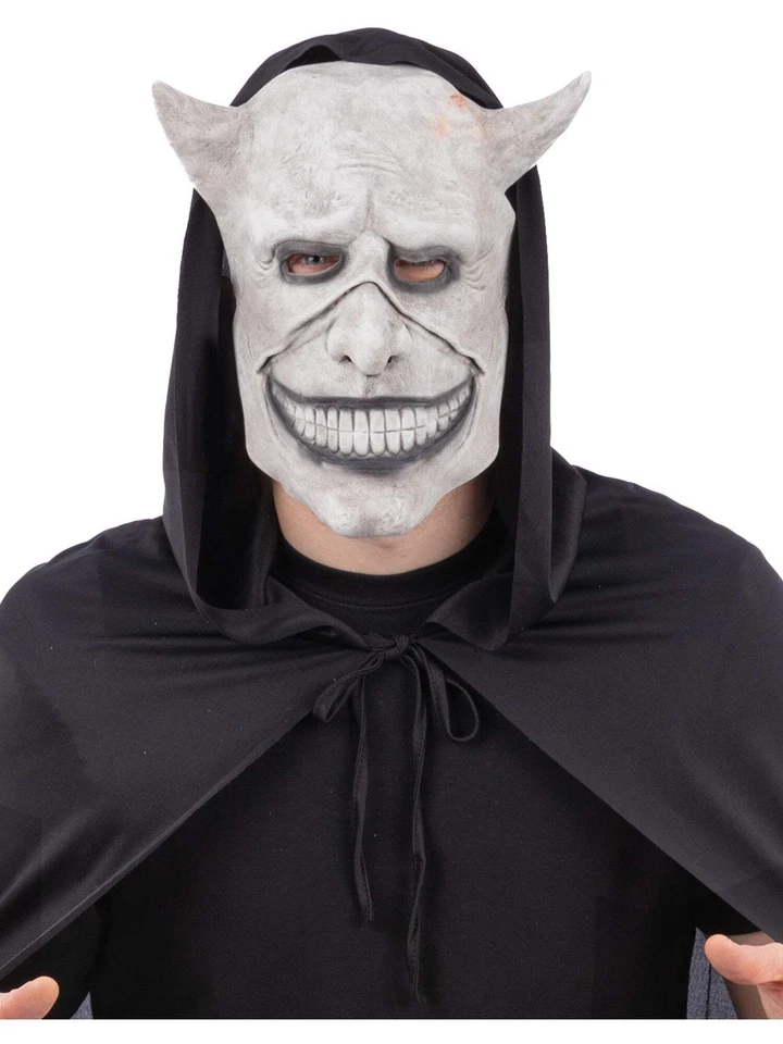 Smiling Devil Latex Mask Adults Halloween Mask Mens Ladies Scary Demon - Image 1 of 1