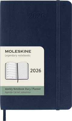 Moleskine 2026 Weekly Diary Planner Pocket Size Soft Cover Blue (9x14 cm)