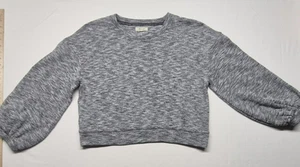 MADEWELL Felpa corta girocollo testurizzata donna in Heather Coal taglia L #AG287 - Foto 1 di 10