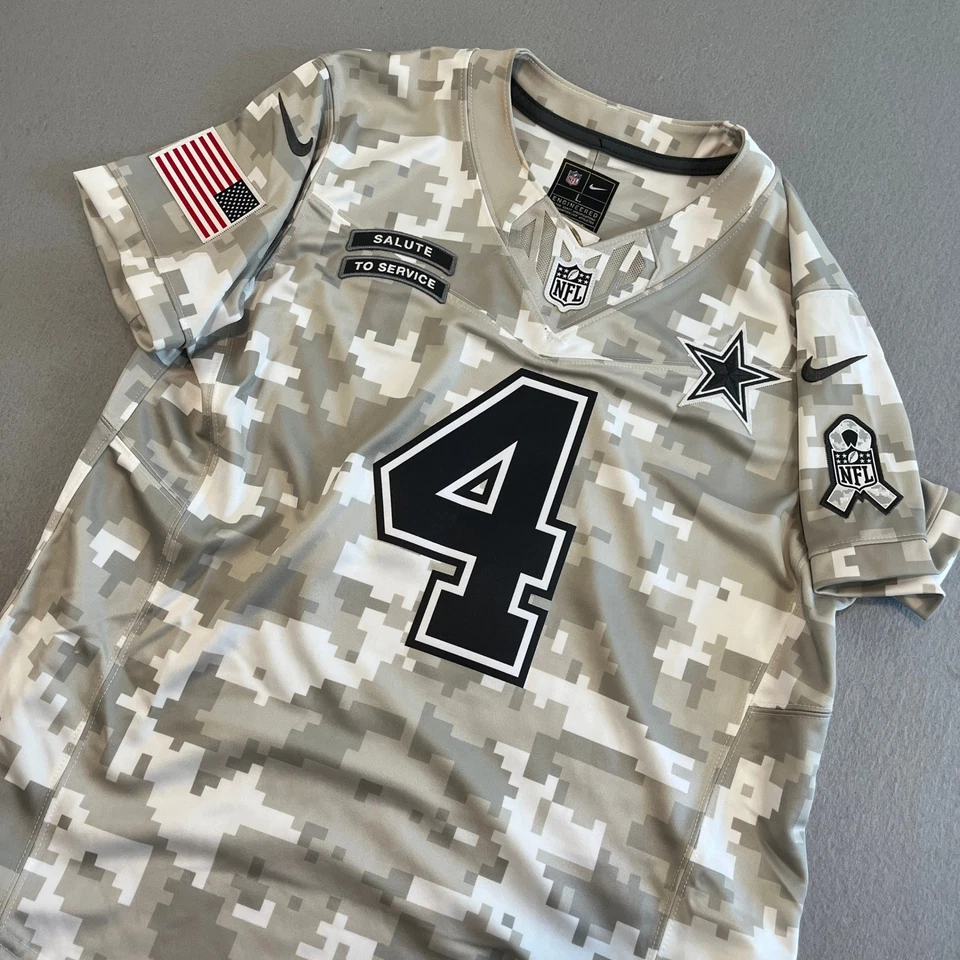 Camiseta deportiva para mujer Dallas Cowboys Dak Prescott Salute To Service NFL Nike Dri-Fit L Foto 1 de 4