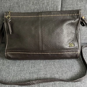 THE SAK Vintage Iris Dark Brown Leather 3-Way Crossbody Bag Demi Clutch - Picture 1 of 9