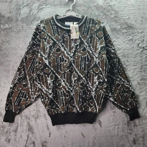 Vintage Fame Sweater NWT Men’s Medium Coogi Style 80s 90s Geometric Knit Korea - Picture 1 of 11