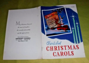 MID CENTURY CHERISHED CHRISTMAS CAROLS BOOK   LINDEMANS CLEANING GREEN BAY WI - Picture 1 of 3