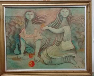 Mario Carreño Vintage Oil Canvas Painting - "Manner of "Cuban-Chilean - Picture 1 of 12