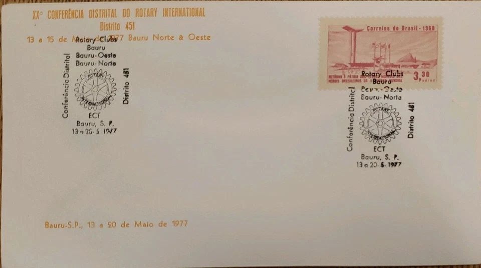 A) 1960, BRAZIL, 20 DISTRICT CONFERENCE OF ROTARY INTERNATIONAL, BAURU S.P, ECT - Image 1 of 1