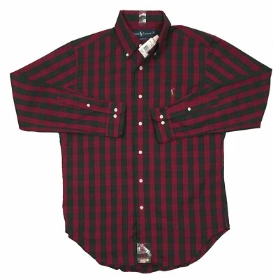 ¡NUEVA Camisa de Vestir Polo Ralph Lauren!  Rojo, verde oscuro y azul marino a cuadros Classic Fi Foto 1 de 2