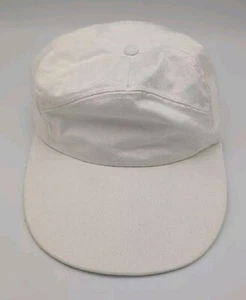 Vintage Lands End Long Bill Skate Hat Rare Made In USA White Outdoors 90s Tennis - Picture 1 of 8