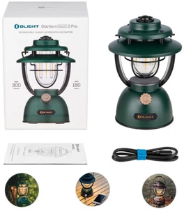 Olight Olantern Classic 2 Pro Rechargeable Camping Lantern Forest Green, 300 Lum - Picture 1 of 12