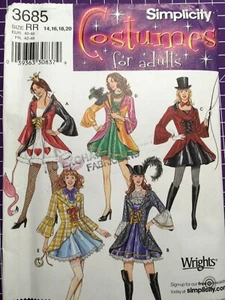Pattern Simplicity 3685 misses’ costumes ringmaster, queen of hearts, and more - Picture 1 of 2