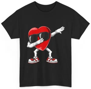 Funny Dabbing Heart T-Shirt for Men and Women - Valentine’s Day Gift Tee - Picture 1 of 20