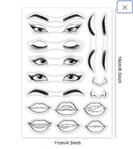 Ojos Sellos Claros Cara Labios Tarjeta NUEVO Envío Gratis - Imagen 1 de 1