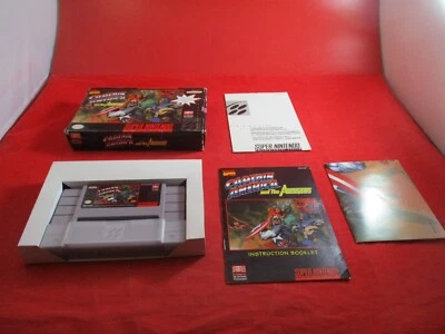 Captain America and The Avengers (Super Nintendo SNES) COMPLETE w/ Box poster! L - Image 1 of 4