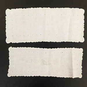 Vintage White Doilies 2 Piece Set Crocheted Scalloped Edge Two Sizes - Picture 1 of 5