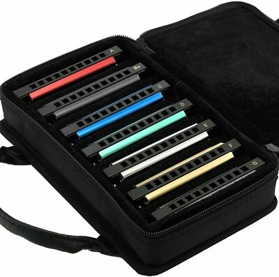 EASTTOP Mouth Organ Harmonica Set Diatonic Harmonica Set of 7 10Holes Blues Harp - Photo 1/4