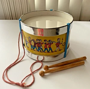 SCHYLLING Vtg 1994 Toy DRUM Made in ITALY Wood Sticks Circus Theme Original Box - Picture 1 of 24