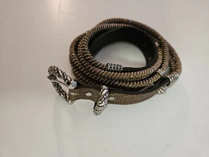 NANNI Italy Brown  Leather with Chain Detail. Size 90/36 - Picture 1 of 6