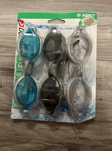 Paquete de 3 gafas de natación Pacesetter para adultos - blancas, negras y plateadas - Imagen 1 de 1