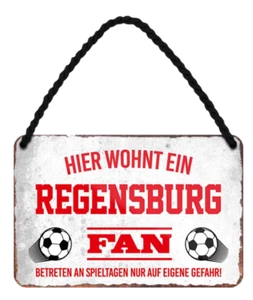 Targa in latta ''Regensburg Fan'' 18x12 cm - Foto 1 di 4