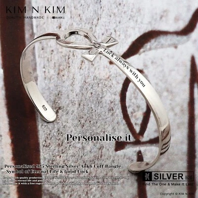 Brazalete Ankh Cruzado con Personalizado✔️Pulsera Ankh✔️Plata 925 Sólida✔Calidad Foto 1 de 4