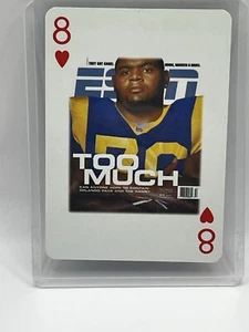 RARE 1999 ESPN the Magazine Orlando Pace 8 of Hearts Employee Playing Card - Bild 1 von 2