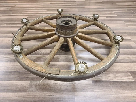 Antique Rustic Wagon Wheel Chandelier Western Cottage Decor Local Pickup Cover