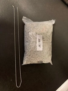 Collares de bola y cadena de plata de 30" con cierre - Paquete de 200, estado nuevo - Imagen 1 de 2