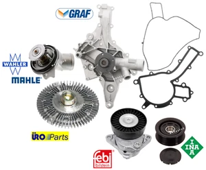 Water Pump Fan Clutch Thermostat Tensioner Idler Pulley Kit for Mercedes ML V6 - Picture 1 of 2