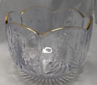 Mikasa Lead Crystal Gold Rim Etched Christmas Tree Bowl , 6&quot; tall, 8&quot; diameter