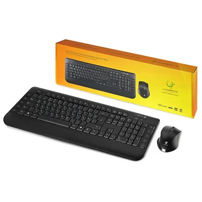 Lacerto® | Russisch-Deutsche kabellose 2,4 GHz Multimedia Tastatur & Maus Set - Bild 1 von 4