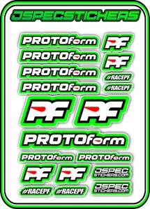 PROTOform RACE BODIES A5 STICKER SET RC CAR NITRO EP RACE PF BNIP GREEN INFINITY - Picture 1 of 8