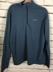 Eddie Bauer Herren Pullover Größe TL Blau Viertelreißverschluss - Bild 1 von 6