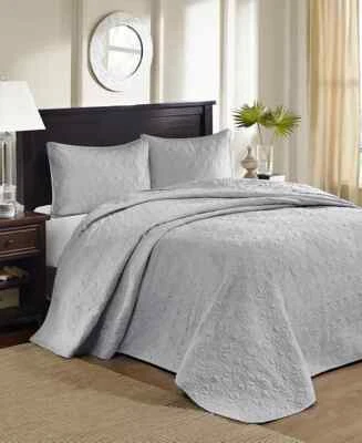 Madison Park Quebec Quilted 3-Pc. Bedspread Set - Gray - King - Image 1 of 4