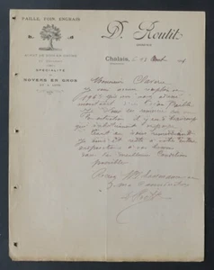 Factura 1914 PAJA HENO FERTILIZANTE ROTUT CHALAIS Nogal CHARENTE ilustrado 97 - Imagen 1 de 1