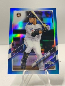 2021 Topps Chrome NPB Po Jung Wang #15 Blue Refractor /150 Nippon-Ham Fighters