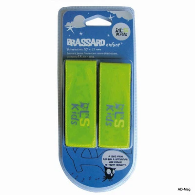 x2 - Brassard Sécurité Enfant Jaune Fluo Réfléchissant pr Vélo... 110x35mm  NEUF - Photo 1/3