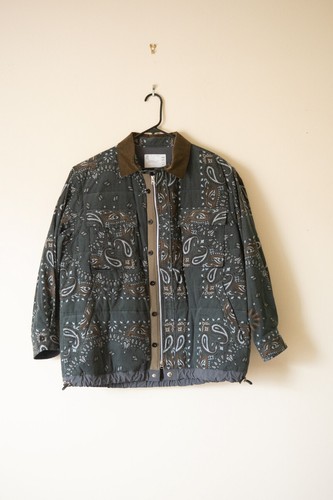 Sacai Bandana Camicia Giacca Cotone Trapuntato Taglia 4 Made in Japan