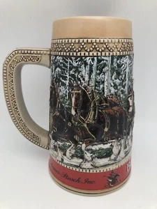 1987 Budweiser Collector C Series Stein Anheuser-Busch Beer Mug Cup Clydesdales - Picture 1 of 9
